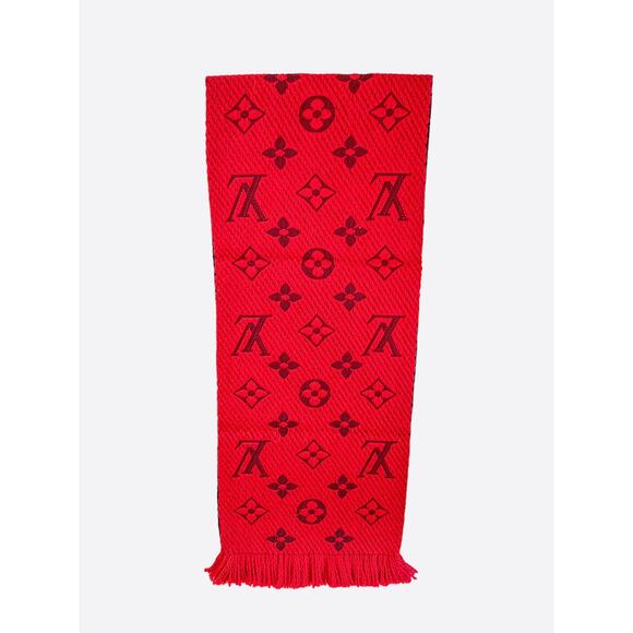 Louis Vuitton Red Monogram Logomania Scarf - Picture 2 of 4
